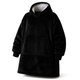 Толстовка плед оверсайз з капюшоном Huggle Hoodie чорний - зображення 1