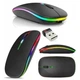 Беспроводная мышь PM1 с Bluetooth и USB-приемником 2.4 ГГц, RGB-подсветкой и тихими кнопками - изображение 4