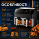 Аэрофритюрница Domotec MS-3226 4800 Вт 13 л с двумя отсеками сенсорным дисплеем Air Fryer Мультипечь без масла Двойной аэрогриль для семьи - изображение 3