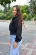 Женская укороченная кофта на молнии с капюшоном турецкий трикотаж кроп худи Aksan 26.3012 40(XS) Черный - изображение 3