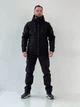 Мужской зимний костюм Softshell на флисе водостойкий и утепленный с липучкой под шеврон Куртка и Штаны Reef Intruder М Черный - изображение 2