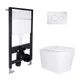 Готовое решение Qtap для ванной комнаты: подвесной унитаз Tern Ultra Quiet 525x345x360 + комплект инсталляции Standard (круглая кнопка Chrome) - изображение 1