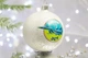 Ялинкова куля Santa скляна біла патріотична 8,5 см Дякую ЗСУ - зображення 2