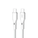 Кабель XO NB-Q231B Rock Series Type-c to Type-C 60W Data Cable Білий - зображення 1