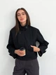 Черный котоновый тренч со стойкой воротником 42-46 - изображение 9