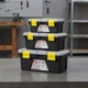 Комплект ящиков для инструментов 3 шт INTERTOOL BX-0303 (ВХ-0310 10"/ВХ-0312 12"/ВХ-0314 14") набор сундука для мастера для бит насадок и других инструментов 3 контейнера Черный с серым желтым - изображение 3