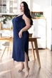 Шелковая ночная рубашка длинная Н190 Синий, 3XL (52-54) - изображение 3