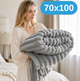 Ніжний двосторонній плюшевий хутряний плед 70×100 см, 200 г, сірий KT9001022 - зображення 1