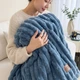 Покривало велюрове Королівський шарпей (блакитне) 200х230 см (полоса 4,5 см) - изображение 5