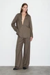 Сорочка жіноча COS open-collar wool-blend shirt 1294811001 Eur 36 Коричневий - зображення 2