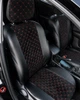 Чехлы на сиденья FIAT Tipo (II) (Фиат Типо II), универсальные, экокожа + алькантара, комплект, черные, строчка красная - изображение 3