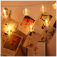 Світлодіодна гірлянда 12 LED 5 м теплий білий із прищіпками сердечко для прикрашування інтер'єру від мережі 220 В SQ-27041 - зображення 1