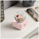 Новогодний снежный шар 8 5 см LED подсветка музыкальный USB батарейки AA розовый SQ-28360 - изображение 6