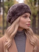 Женский берет Alpaca из экомеха кофе с молоком (мокко) - изображение 4