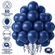 Набір темно-синіх матових повітряних кульок Luftballons 30 см 50 шт та темно-синя стрічка (SKU-490) - зображення 2