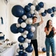 Набір темно-синіх матових повітряних кульок Luftballons 30 см 50 шт та темно-синя стрічка (SKU-490) - зображення 5