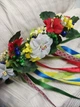 Віночок з квітів на голову зі стрічками - зображення 4