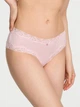 Женские трусики Victoria's Secret (22612955692) Cotton Lace-Waist Cheeky S розовые - изображение 1