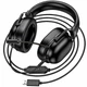 Игровые проводные наушники для ПК с микрофоном HOCO W113 50 мм USB 7.1 Черные - изображение 5
