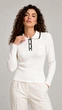 Жіноча кофта поло з довгим рукавом рубчик трикотаж One Size (S-L) La Pomme 02517-В біла - зображення 1