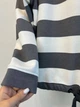Женское худи oversize в полоску с капюшоном KAPTSOVA MKKS6013-4 - Oversize 42/52, Сірий - изображение 4