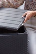 Садовый ящик-столик Keter Vigo Storage Box 37х37х37 см под ротанг, графитовый - изображение 7