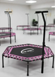 Фитнес-батут King Sport Pink 130 см с регулируемой ручкой до 100 кг 42 амортизатора Тренажер для Jumping Fitness кардио прыжков домашних тренировок - изображение 7