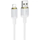 Кабель Hoco X128 Benefit USB — Lightning 12W 1 м у нейлоновому оплетенні, білий - зображення 1