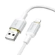 Кабель Hoco X128 Benefit USB — Lightning 12W 1 м у нейлоновому оплетенні, білий - зображення 2