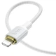 Кабель Hoco X128 Benefit USB — Lightning 12W 1 м у нейлоновому оплетенні, білий - зображення 3