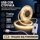 Світлодіодна LED COB стрічка 1 метр з датчиком-сканером USB на помах руки, білий теплий, світильник з регулюванням яскравості, 3000K - зображення 1