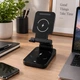 Подставка для смартфона с беспроводной зарядкой 15W док-станция для смартфона, часов наушников C11_deep_blue - изображение 4