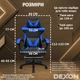 Игровое кресло с широким сиденьем DEXON RD-6017 с подставкой для ног из экокожи, Синее - изображение 7