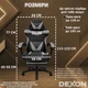 Игровое кресло с широким сиденьем DEXON RD-6017 с подставкой для ног из экокожи, Серое - изображение 6