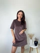 Туніка жіноча велюрова кавового кольору розмір M - зображення 1