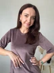 Туніка жіноча велюрова кавового кольору розмір M - зображення 2