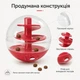 Інтерактивна кулька для котів з диспенсером ласощів, іграшка-годівниця 5 см, червона - зображення 5