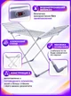 Электрическая сушилка для белья для одежды с подогревом 230W электро сушки с обогревом боковых крыльев 18-канальная алюминиевая сушка складная напольная раскладная электросушилка Серая - изображение 5