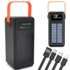 Power Bank AND YM-638 CX 100000 мАг Повербанк із сонячною батареєю вбудованими кабелями і ліхтариком - зображення 8