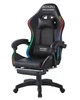 Кресло геймерское Bonro B-144 черное из экокожи с RGB подсветкой и массажной подушкой (125-76-42401046) - изображение 1