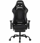 Кресло геймерское Bonro 1002G-1 черное из экокожи с выдвижной подставкой для ног и подушками (125-76-42401214) - изображение 3