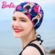 Купальная шапочка для плавания Barbie Fashion с принтом и длинными волосами, защищающая уши. Женский купальник из эластичной, удобной, быстросохнущей и дышащей ткани. - изображение 4