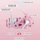 Ультралайтова рибальська котушка 2500S HAUT TON PINK PURPLE, 3+1BB 5.2:1 Max Drag 8Kg - зображення 4