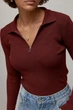Трикотажна кофта-поло на блискавці LR0339r Бордовый ONE SIZE - изображение 3