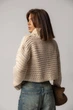 Укорочений светр з ажурної в'язки LR241149r кремовый ONE SIZE - изображение 2