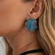 Женские сережки Крупные камни 3.5см jewelry Синие деним - изображение 3
