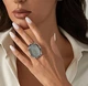 Кольцо женское бижутерия с крупным камнем 3.5 см jeweston Серое - изображение 3