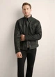 OCHNIK Шкіряна чоловіча куртка KURMS-0420-99 L чорна - изображение 3