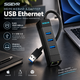 Сетевой адаптер USB Ethernet SGEYR RJ45 1000 Мбит/с, 3 USB 3.0, для MacBook, Linux, Chromebook - изображение 1