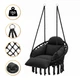 Подвесное кресло-качалка LEOBRO, плетеное Boho Deluxe Pro XL 80 см Black (LB-1142) - изображение 1